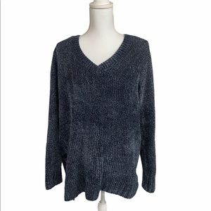 Orvis Chenille V-Neck Chenille Sweater - Large